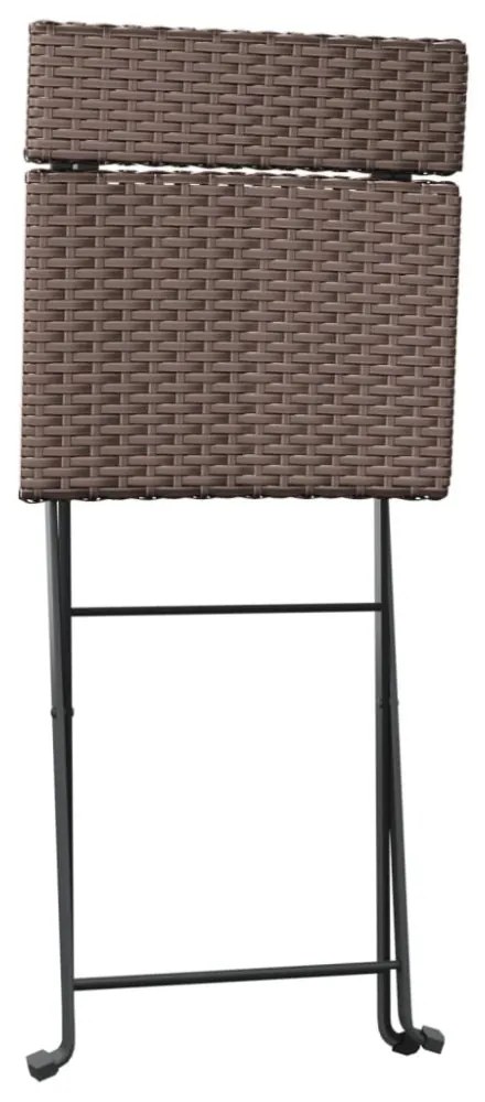 4 db barna polyrattan összecsukható bisztrószék