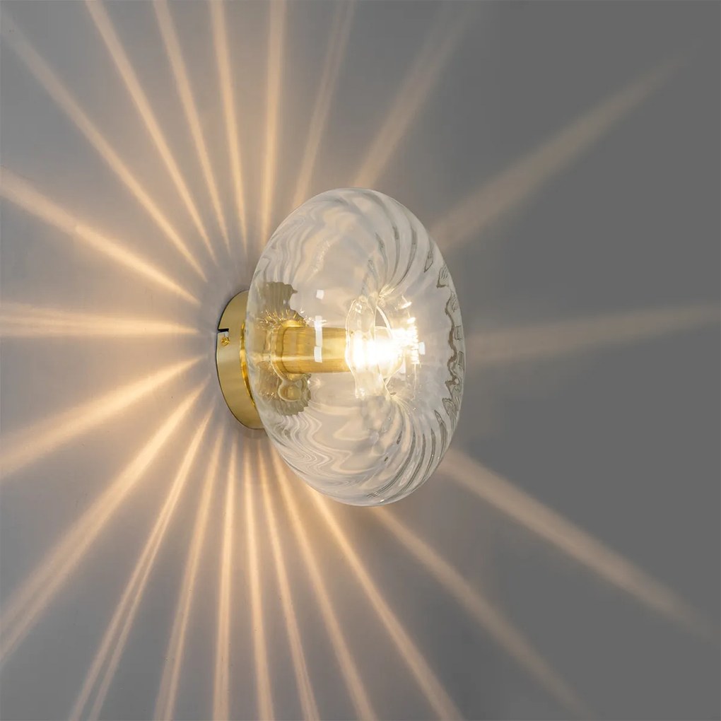 Art Deco fali lámpa arany színben üveggel - Ayesha