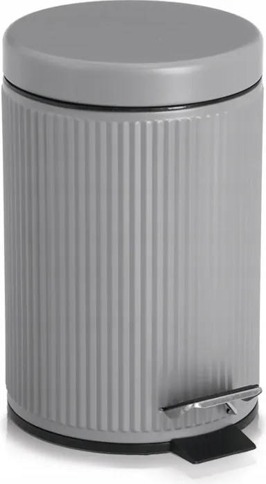 Fürdőszobai kosár, 3l, fém/műanyag, szürke, mocca, O17x25,9cm