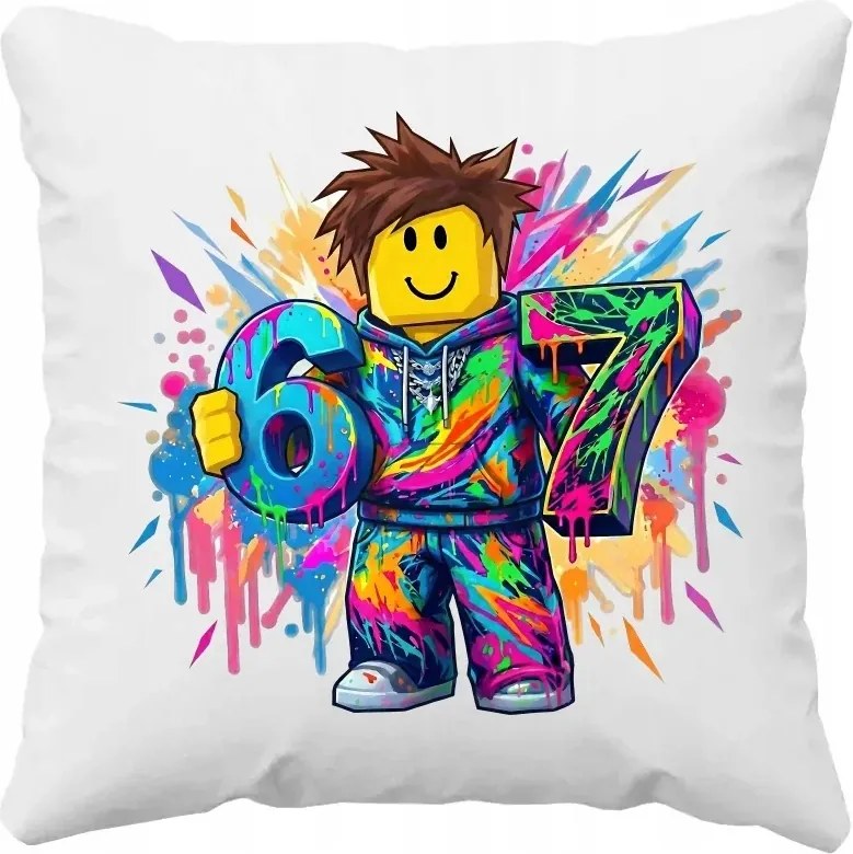 Színes six seven 67 játék ihlette Párna Vicces Nyomtatással