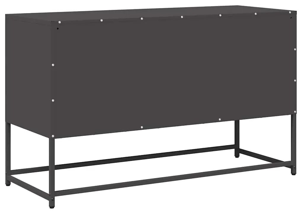 fekete hidegen hengerelt acél TV-szekrény 100,5x39x60,5 cm