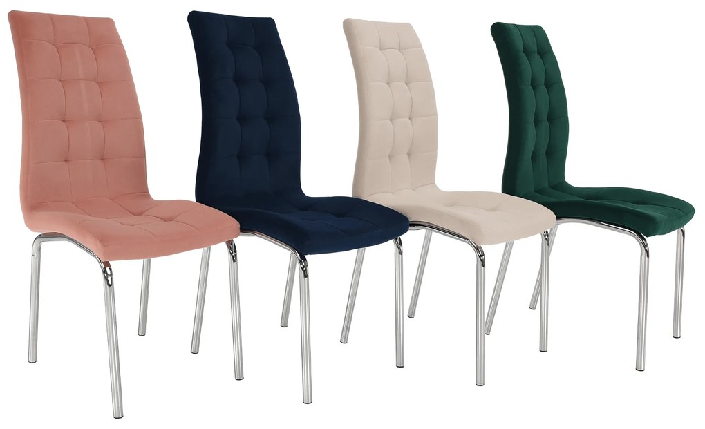 Étkezőszék, bézs Dulux Velvet szövet/króm, GERDA NEW