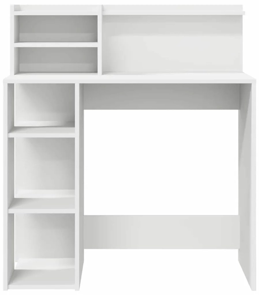 Íróasztal tárolóval polcokkal Fehér 90 x 48 x 101.5 cm Faanyag