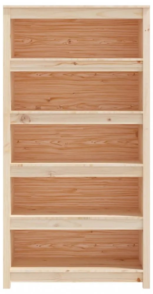 tömör fenyőfa könyvszekrény 80x35x154 cm