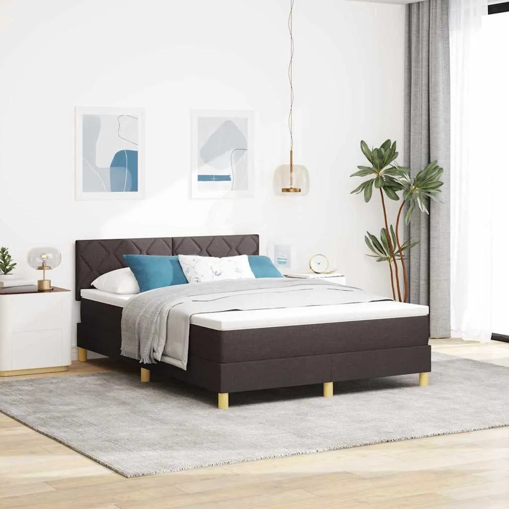 Boxspring ágy matraccal sötétbarna 160 x 200 cm szövet