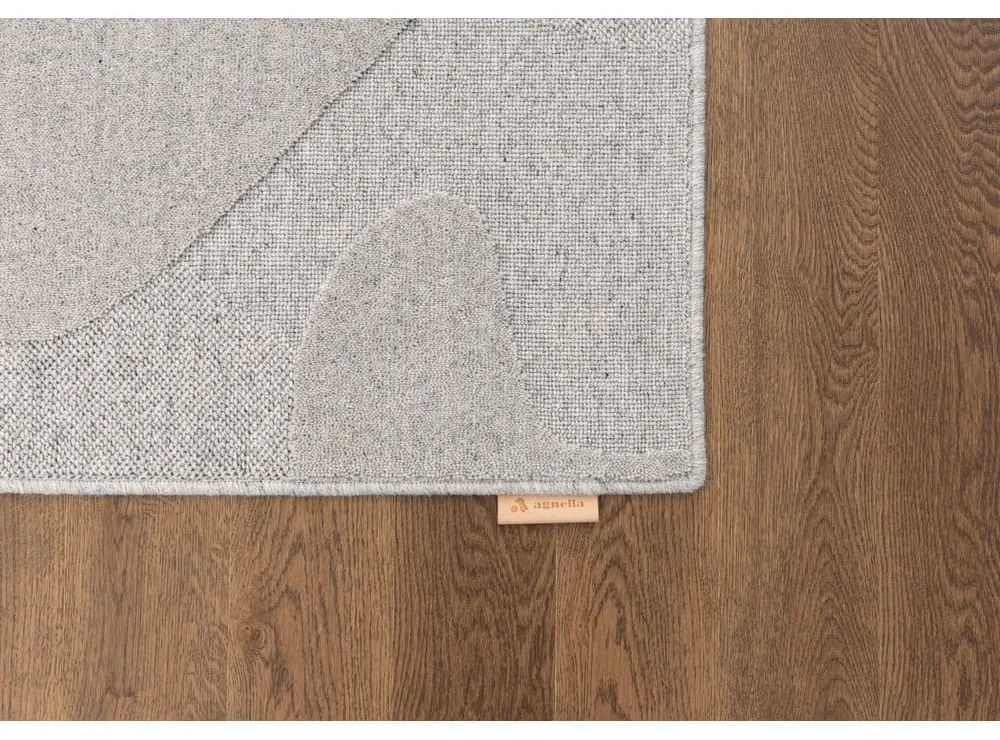 Világosszürke gyapjú szőnyeg 200x300 cm Morphic Botanica – Agnella