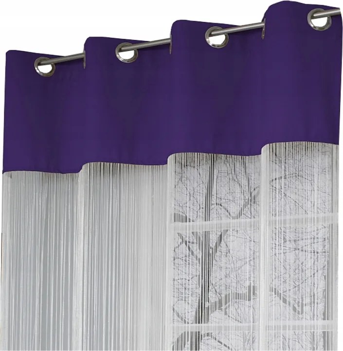 Függöny Spagetti 150x250 cm-es spagetti Fehér szövet lila