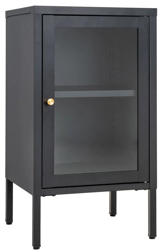 Dalby vitrin, 1 ajtó, acél, fekete 38x35x70 cm