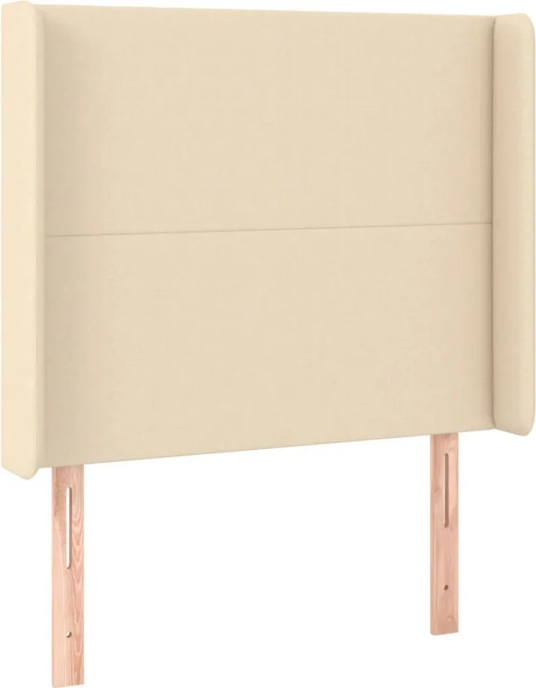 vidaXL krémszínű szövet fejtámla szárnyakkal 83x16x118/128 cm