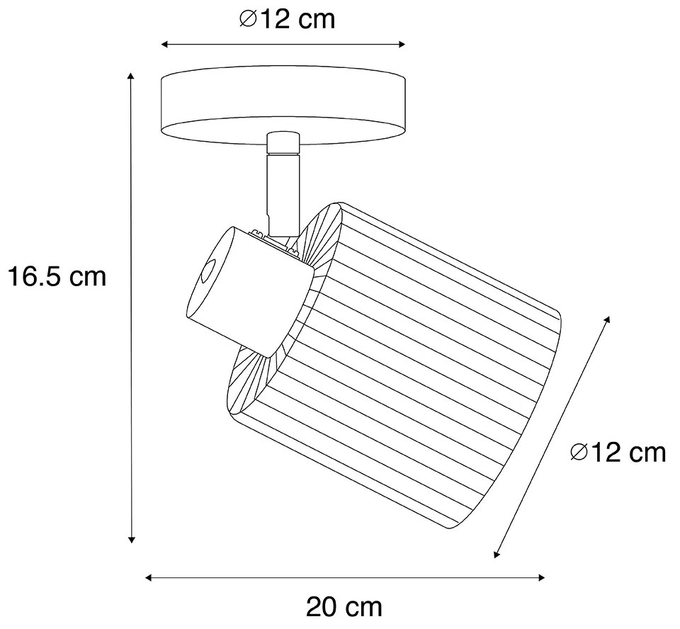 Art Deco mennyezeti spotlámpa fekete füstüveggel állítható - Laura