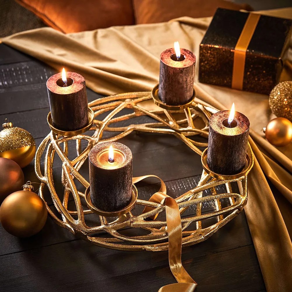 adventi koszorú, arany Ø40cm