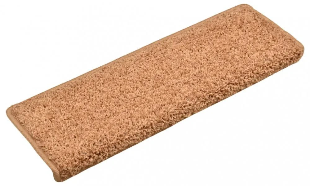 15 db krémszínű lépcsőszőnyeg, téglalap alakú széllel, 65 x 21 x 4 cm