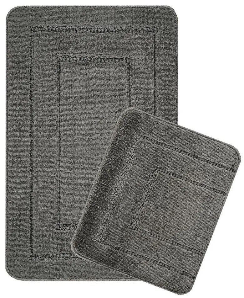 Antracitszürke fürdőszobai kilépő szett 2 db-os 50x80 cm Cerceve – Foutastic