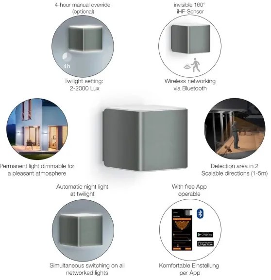 Steinel 055530 - LED Kültéri lámpa érzékelővel L 840 LED/9,5W/230V IP44