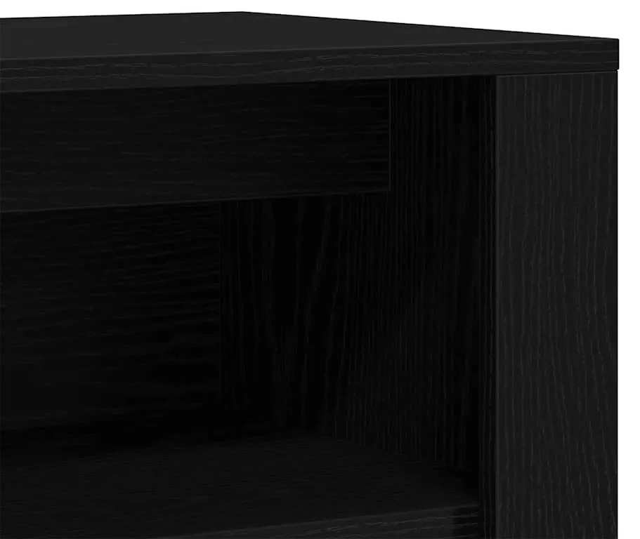 fekete tölgyfa cipőpad 100 x 35 x 45 cm rétegelt fából