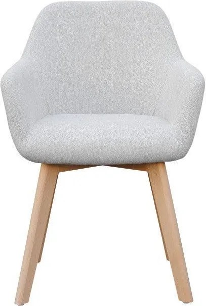 Dizájnos fotel, világosszürke/bükk, CLORIN NEW