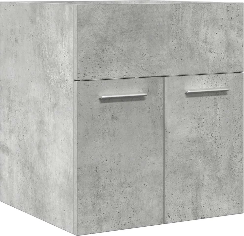 vidaXL betonszürke szerelt fa fürdőszobai mosdószekrény 41x38,5x46 cm