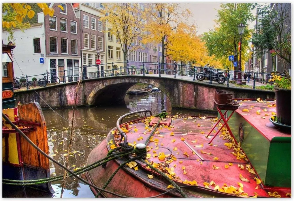 Poszterek 155x105 Rózsaszín híd Amszterdam