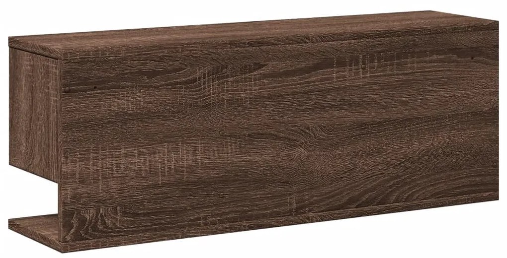 barna tölgy színű szerelt fa fali szekrény 80 x 20 x 30 cm