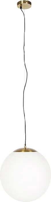 Okos skandináv függőlámpa arany színben, opál üveggel, 40 cm, WiFi A60-nal - Ball 40