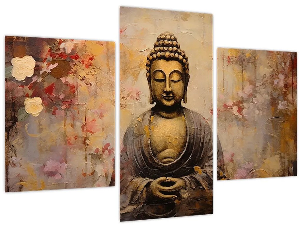 Kép - Buddha, festészet (90x60 cm)