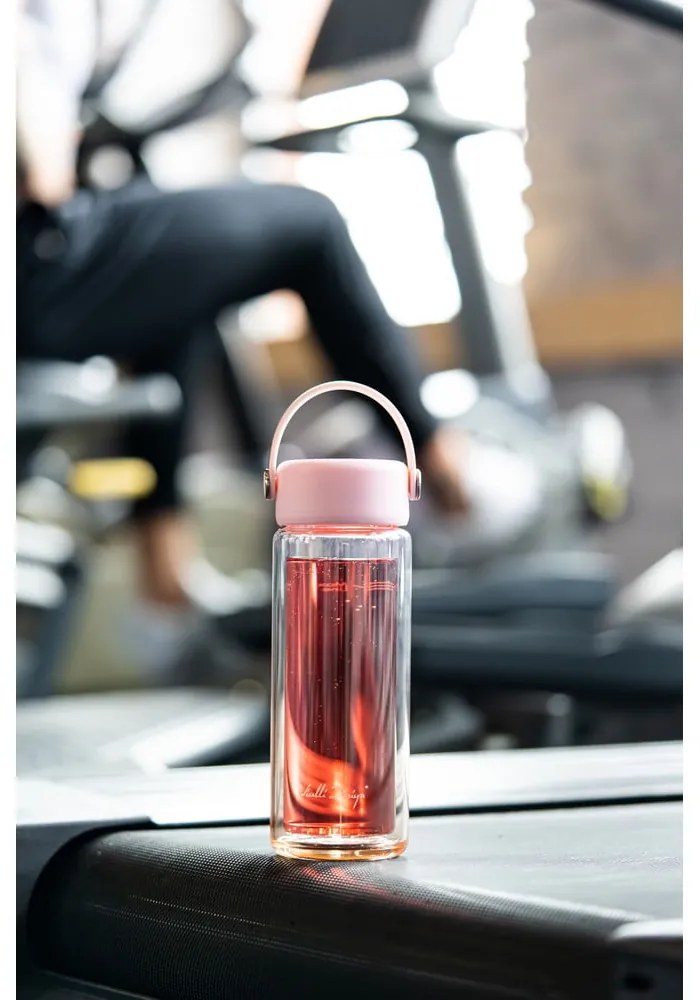 Rózsaszín üveg ivópalack 350 ml Fuori – Vialli Design