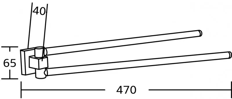 Mexen kiegészítők, RUFO törölközőtartó, 2 részes, arany, 7050925-50