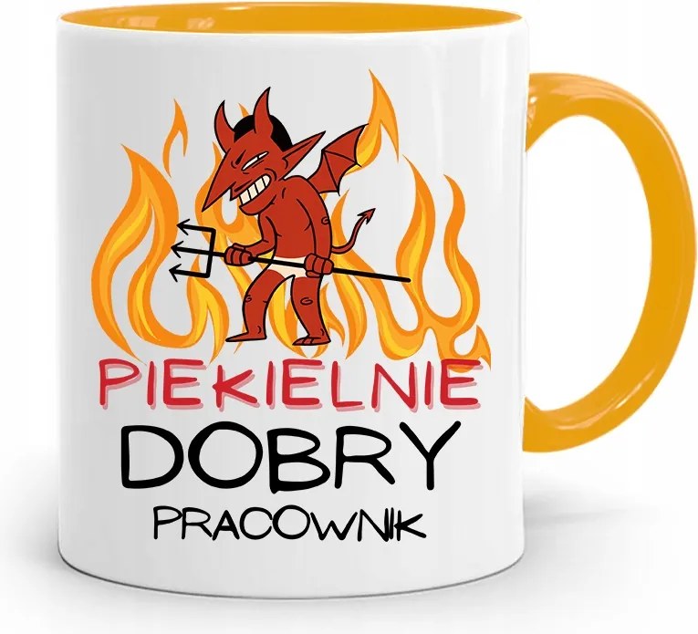 Munkavállalóknak Pokolian Jó Sárga Bögre fényképes nyomtatással