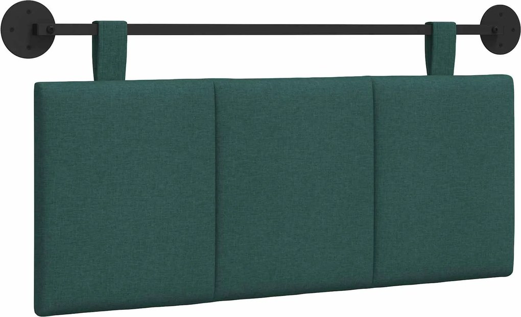 vidaXL Fali Fejtámla Falra szerelhető Sötétzöld 110 x 55 x 5 cm szövet