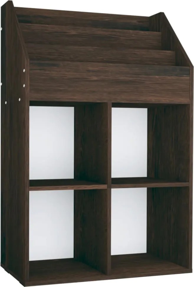 vidaXL füstös tölgy színű szerelt fa gyerek újságtartó 71x30x114 cm
