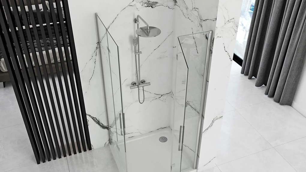 Zuhanykabin Rea Molier Chrome Double 80x80