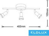 UNIVERSO Spot lámpatest 3xGU10 Max.10w IP20 Fehér 405x100mm