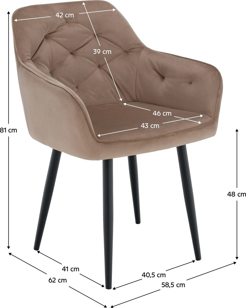 Fotel, világosbarna/fekete, VERIO