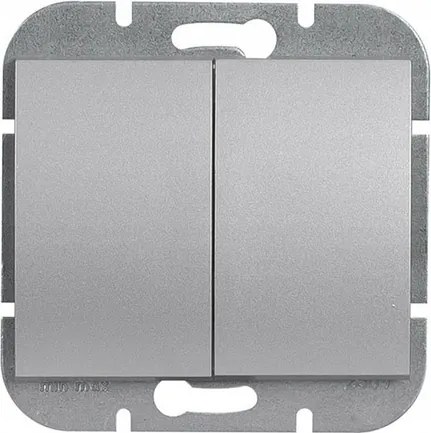 Abex Nova Kettős Kapcsoló Lámpához Süllyesztett/fali 10A Ezüst