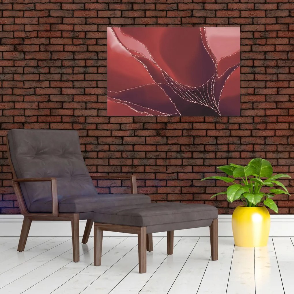 Kép - Piros absztrakt virág N⁰2 (90x60 cm)