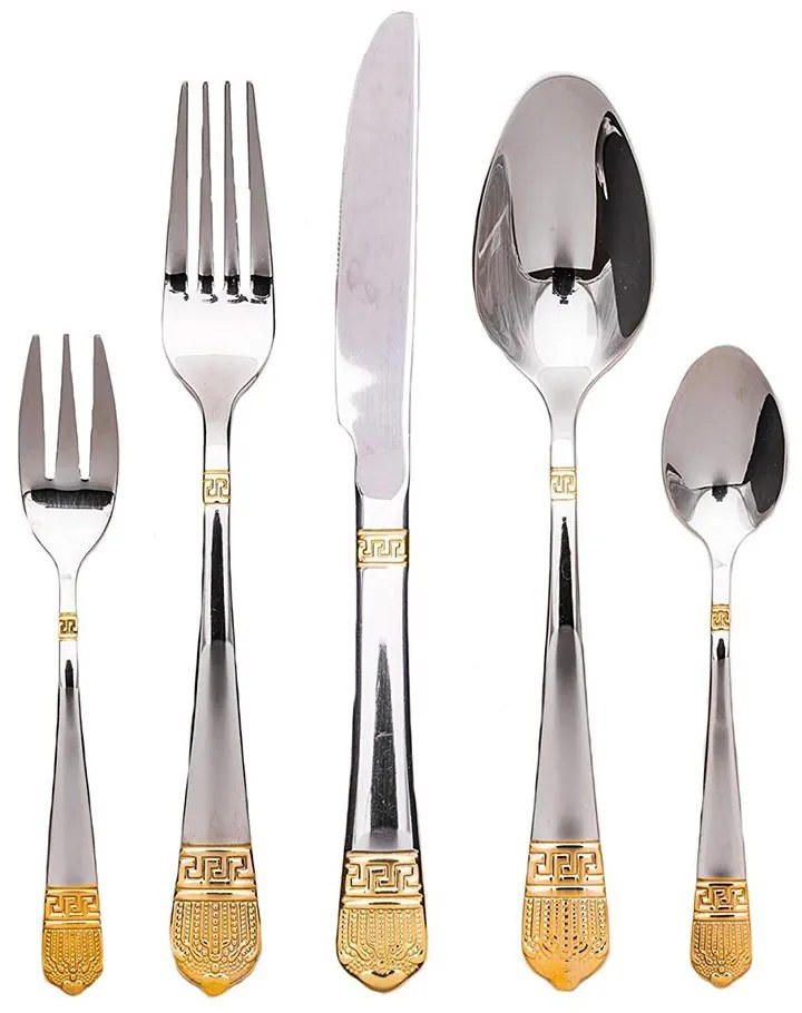 84 db-os evőeszköz készlet több színben-ezüst/arany