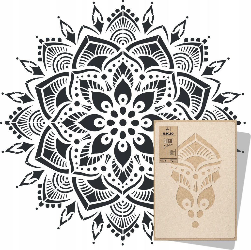 Festősablon Mandala XXL Átmérő 206 cm Vakolatokhoz Többször felhasználható Vakolat Beton