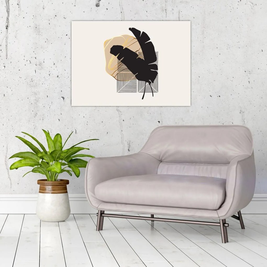 Kép - Absztrakció trópusi levelekkel N⁰4 (70x50 cm)