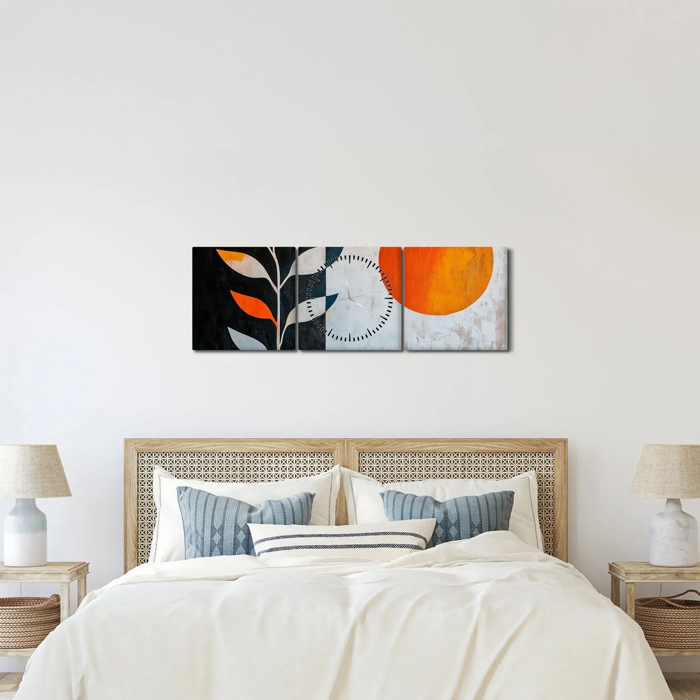 Kép - Növény és nap absztrakciója (órával) (90x30 cm)