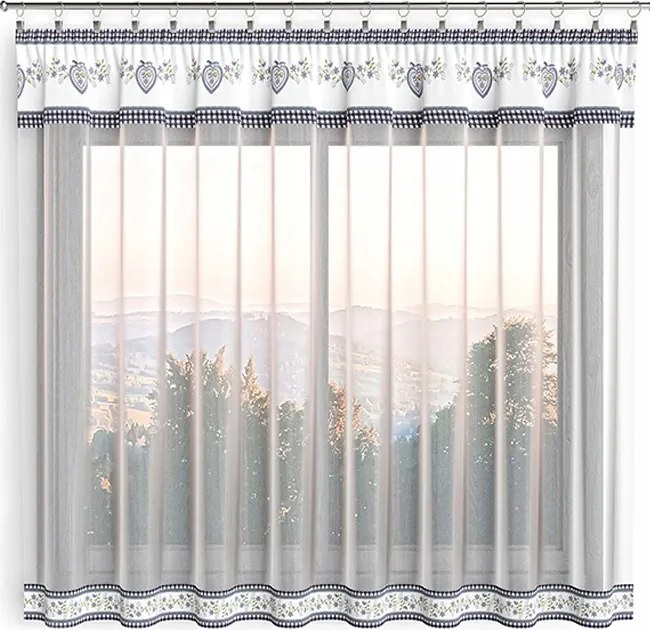 Kész függöny 300x160cm Népi szív