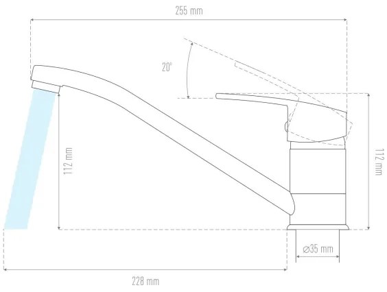 ALVEUS 1130434 - Mosogató csap NINA 13,5 cm gránit/fekete
