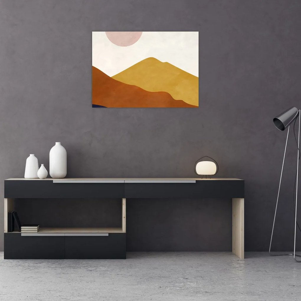 Üveg kép - Akvarell hegyek N⁰1 (70x50 cm)