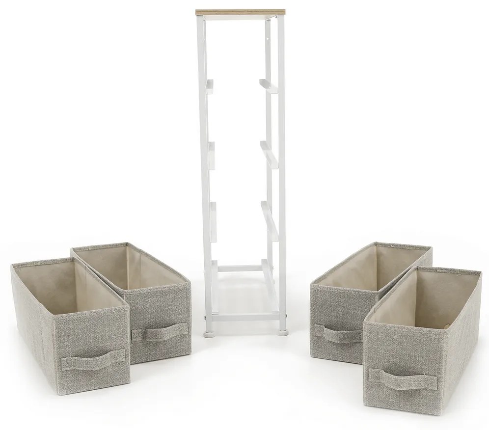 OFELIA szekrény szövet fiókokkal, fehér