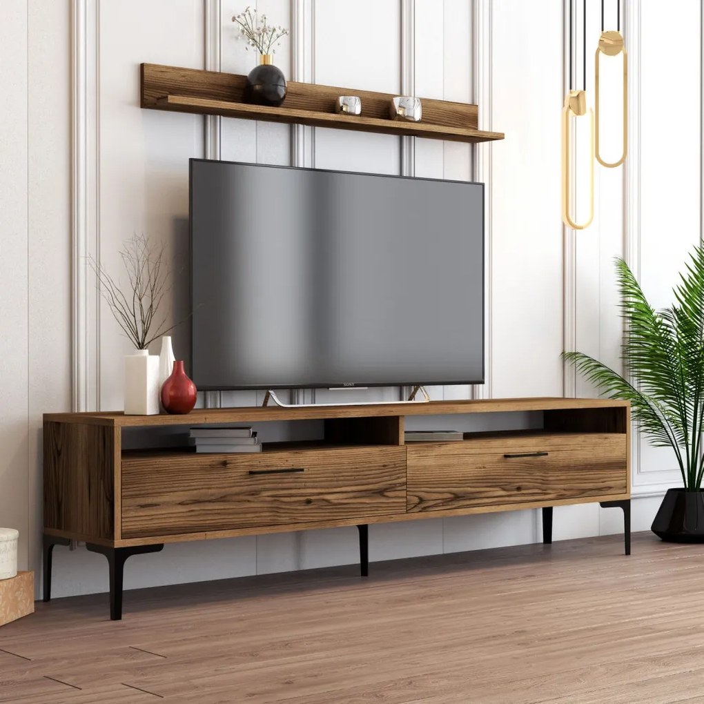 Istanbul TV-állvány, dió, 180 cm – TR845HCT3098