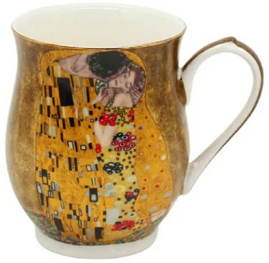 Klimt porcelán csupor  bögre kanállal - 350 ml  A Csók
