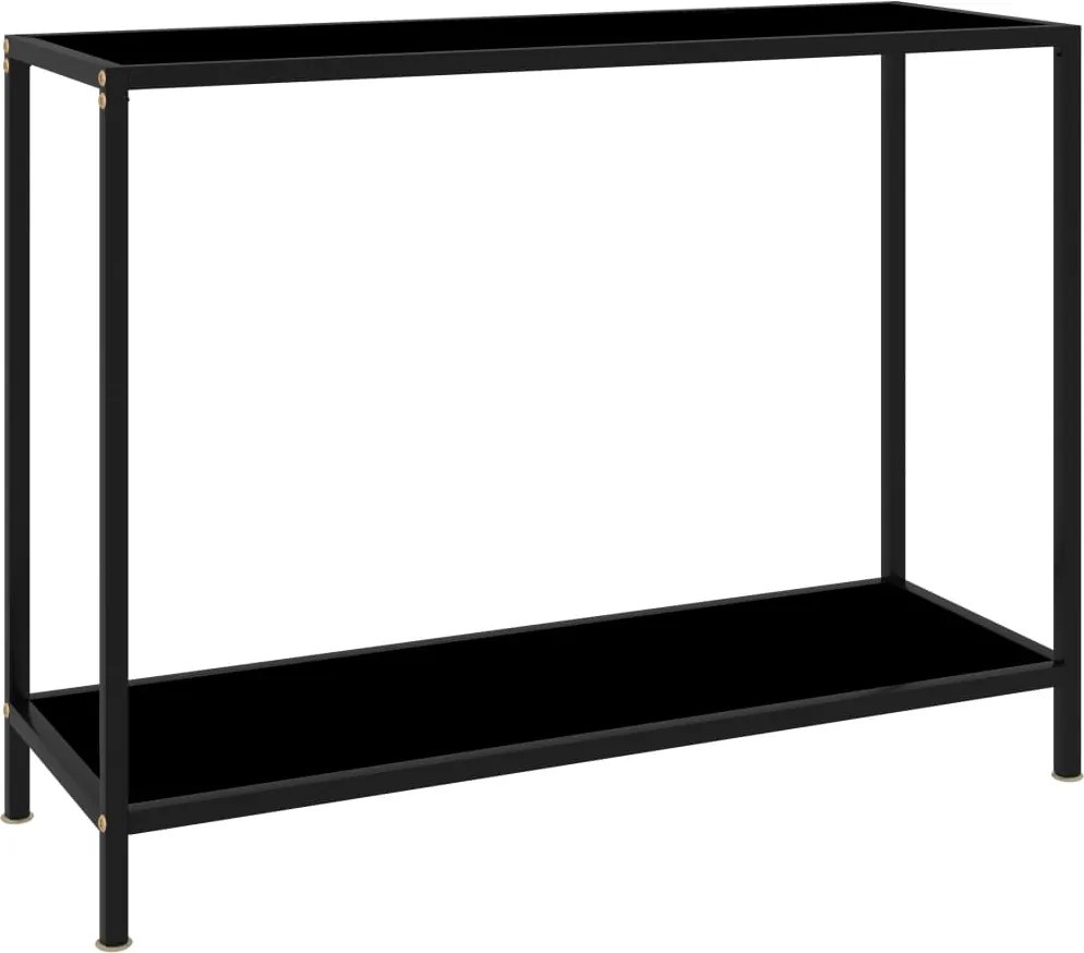 vidaXL fekete edzett üveg tálalóasztal 100 x 35 x 75 cm