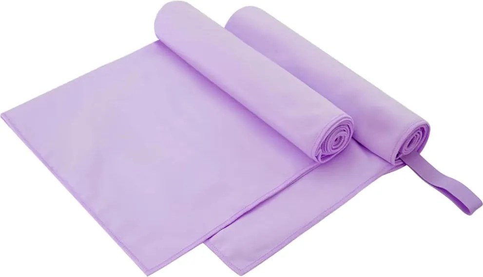 vidaXL Sport Törölközők 2 pcs Lila 100 x 50 cm Poliészter és poliamid