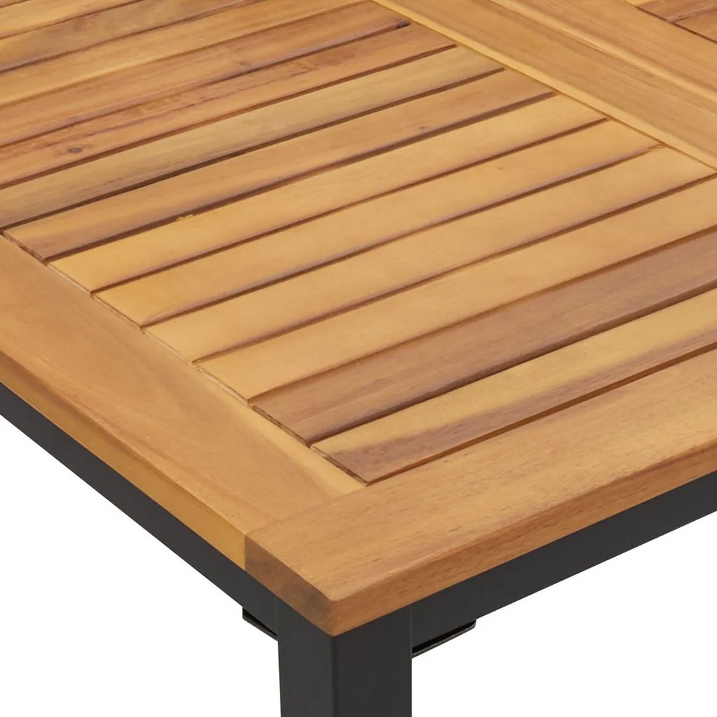 Kert étkező szett 7 pcs Fekete és barna 200 x 90 x 75 cm