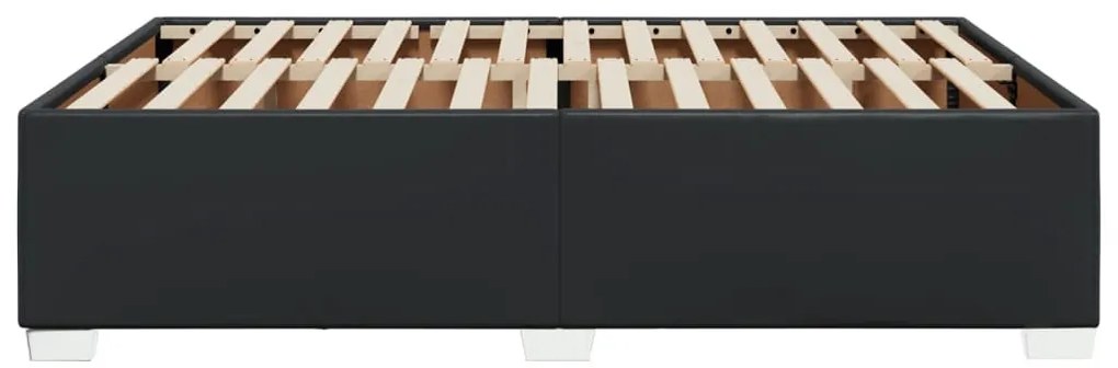 fekete műbőr ágykeret 160x200 cm