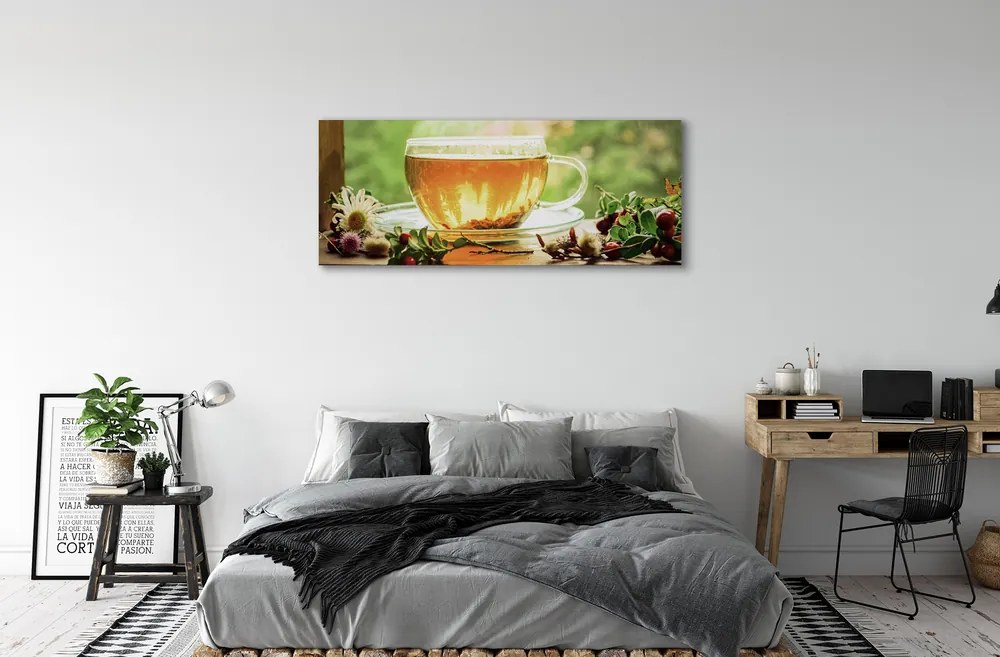 Canvas képek Forró tea gyógynövények 120x60 cm